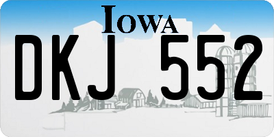IA license plate DKJ552