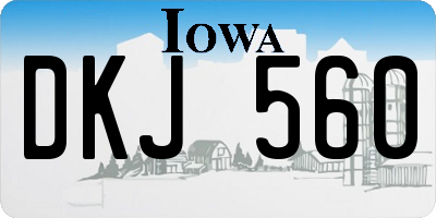 IA license plate DKJ560