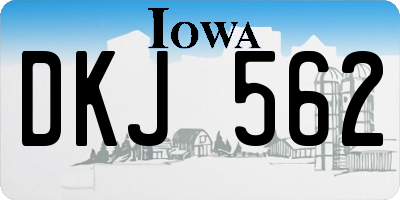 IA license plate DKJ562