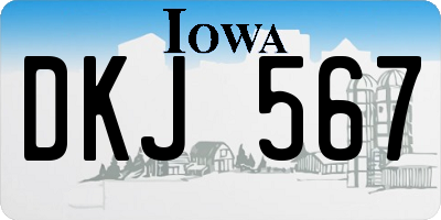 IA license plate DKJ567
