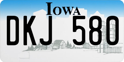 IA license plate DKJ580