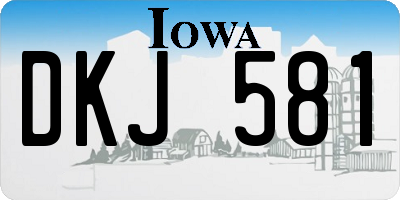 IA license plate DKJ581