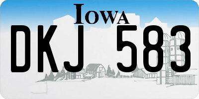 IA license plate DKJ583