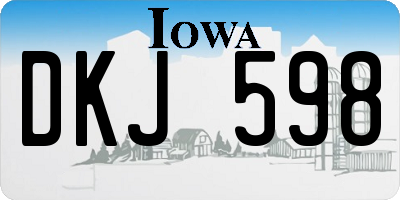 IA license plate DKJ598