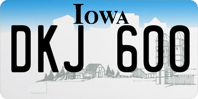 IA license plate DKJ600