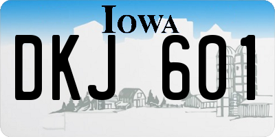 IA license plate DKJ601