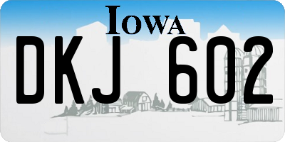 IA license plate DKJ602