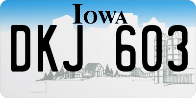 IA license plate DKJ603