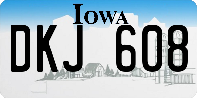 IA license plate DKJ608