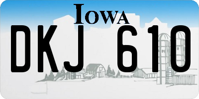 IA license plate DKJ610