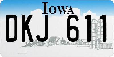 IA license plate DKJ611
