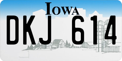 IA license plate DKJ614