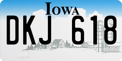 IA license plate DKJ618