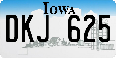 IA license plate DKJ625