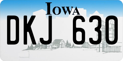 IA license plate DKJ630