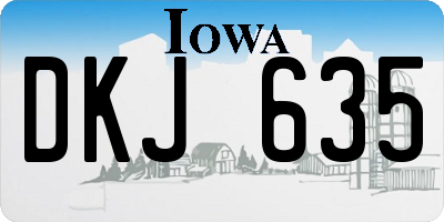 IA license plate DKJ635