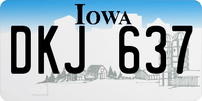 IA license plate DKJ637