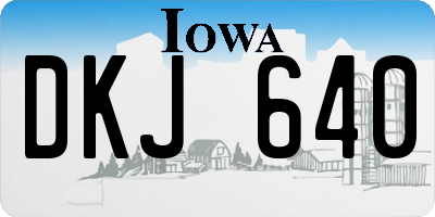 IA license plate DKJ640