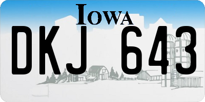 IA license plate DKJ643