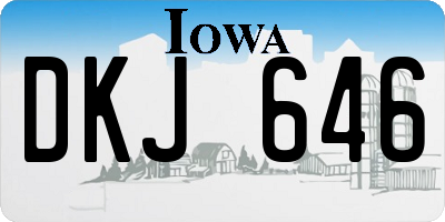 IA license plate DKJ646