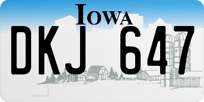 IA license plate DKJ647