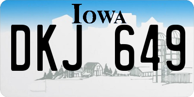IA license plate DKJ649