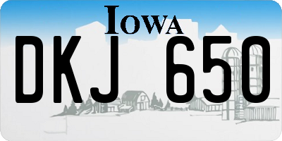 IA license plate DKJ650