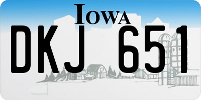 IA license plate DKJ651