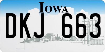 IA license plate DKJ663
