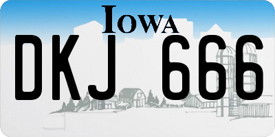 IA license plate DKJ666