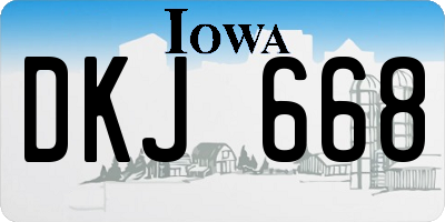 IA license plate DKJ668