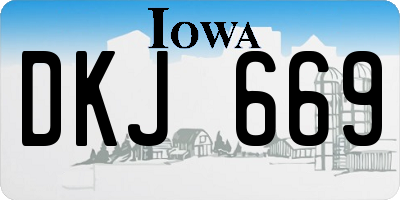 IA license plate DKJ669