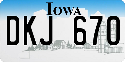 IA license plate DKJ670