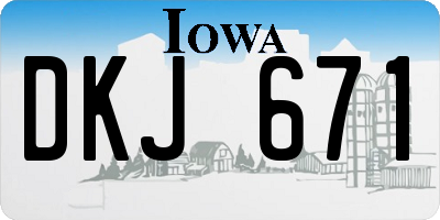 IA license plate DKJ671