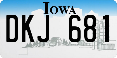 IA license plate DKJ681