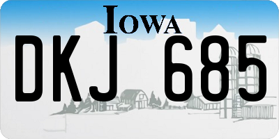 IA license plate DKJ685