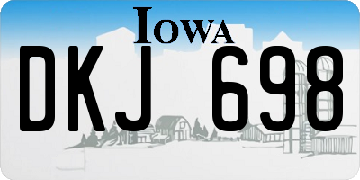 IA license plate DKJ698