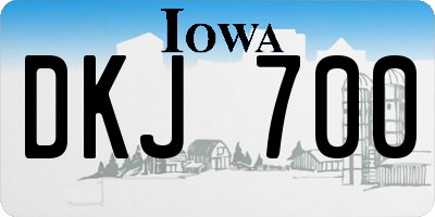 IA license plate DKJ700