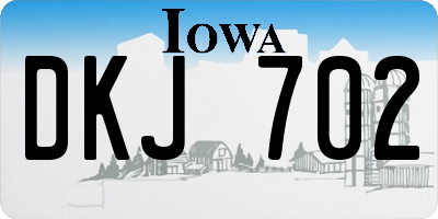 IA license plate DKJ702