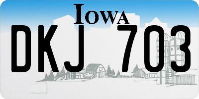 IA license plate DKJ703