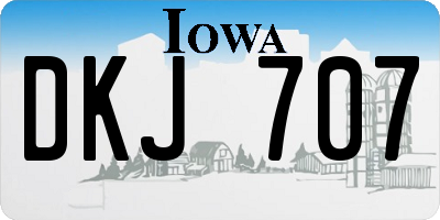 IA license plate DKJ707