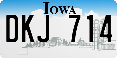 IA license plate DKJ714