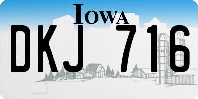 IA license plate DKJ716