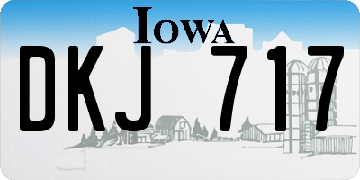 IA license plate DKJ717