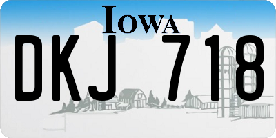 IA license plate DKJ718