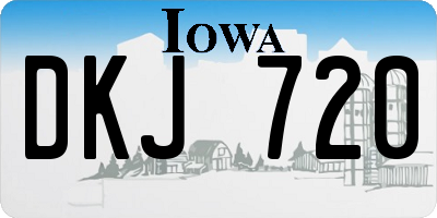 IA license plate DKJ720