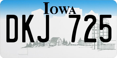 IA license plate DKJ725