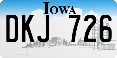 IA license plate DKJ726