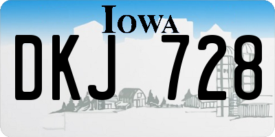 IA license plate DKJ728