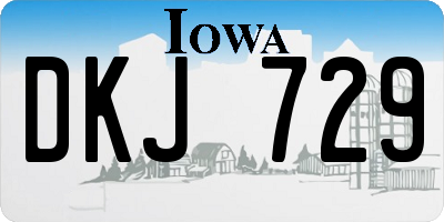 IA license plate DKJ729